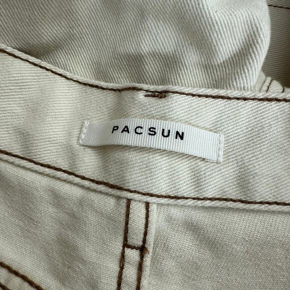 Pacsun Women High Rise Carpenter Jeans Size 28 Embroidered Hippie Retro Festival - Picture 3 of 9
